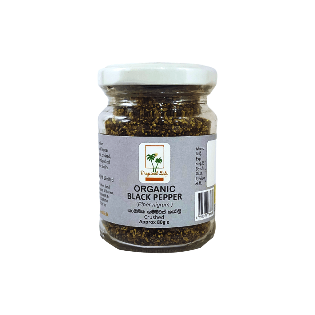 Organic Black Pepper Crushed 80g Tropical Life